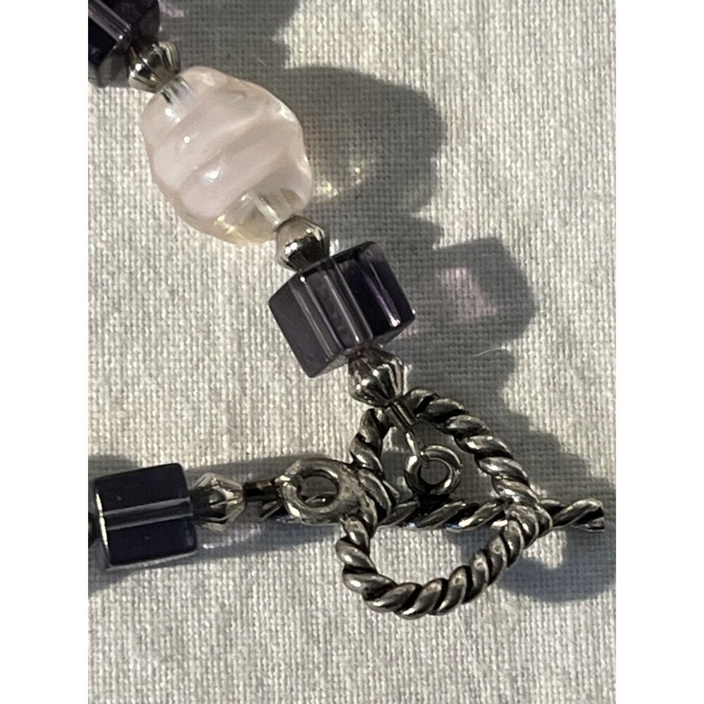Butterfly & Cube Beaded Bracelet With Heart Toggle Clasp - Picture 3 of 6